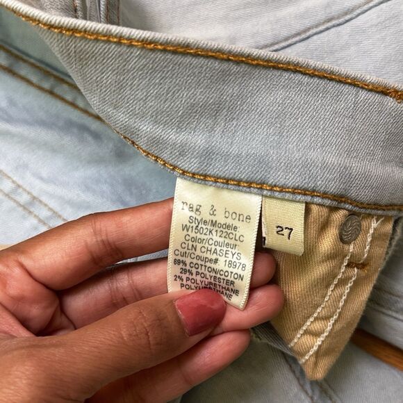 Rag & Bone Women's Dre Skinny Jeans Clean Chaseys Blue Light Mid Denim 27 NWT - Picture 4 of 16